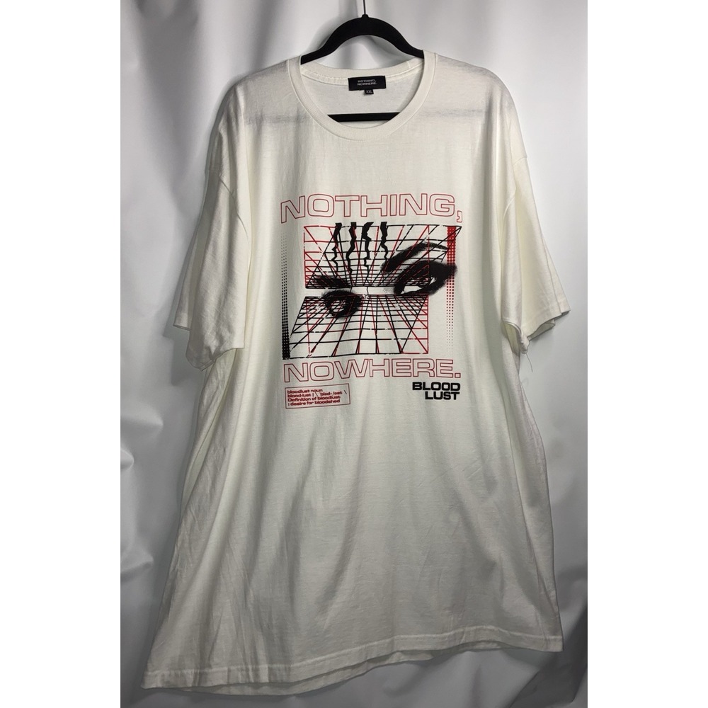 Nothing Nowhere T-shirt XXL White BG Bloodlust Bloodshed Eyes Black Red Graphic